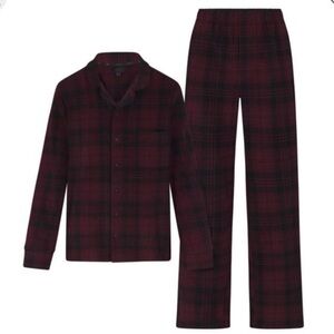SKIMS Women’s/Unisex, Dark Red/Burgundy & Black Plaid Pajama Set, Large NWT!